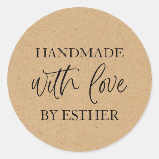 Sticker Rond Kraft Made with Love