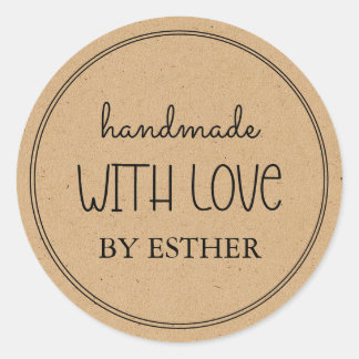 Sticker Rond Kraft Made with Love