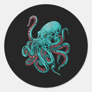 Sticker Rond Kraken Octopus