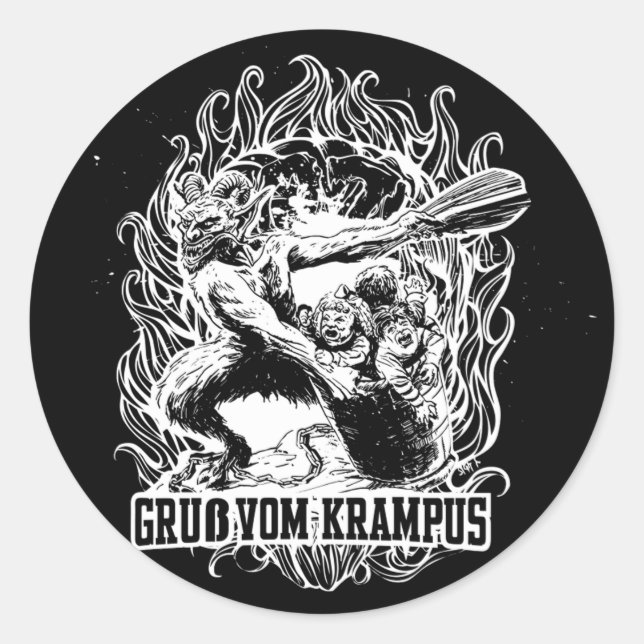 Sticker Rond Krampus Christmas (Devant)