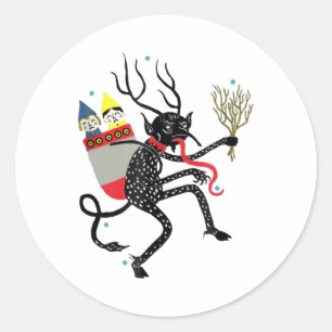 Sticker Rond Krampus vintage