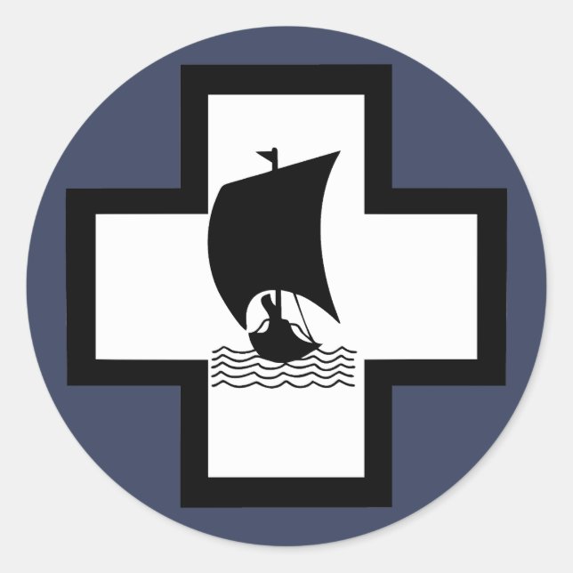 Sticker Rond Kriegsmarine 13e flottille U-boat Emblem (Devant)