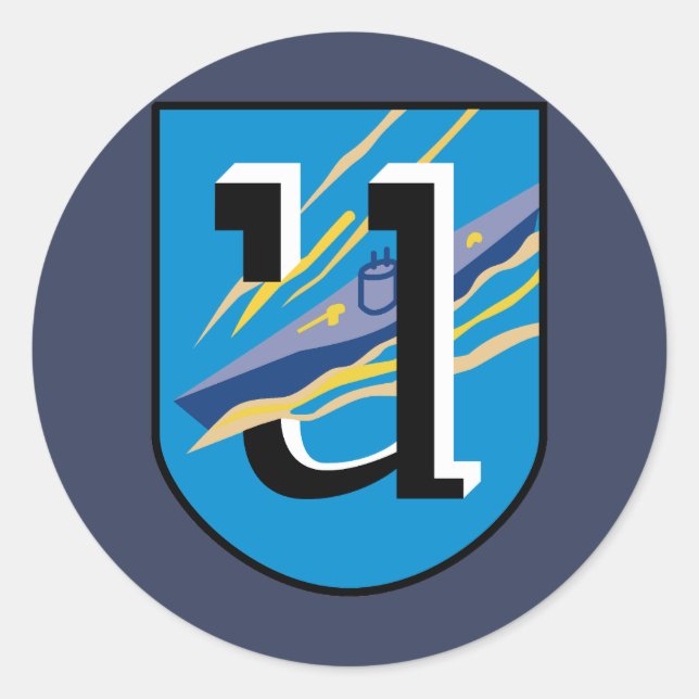 Sticker Rond Kriegsmarine 1ère U-boat flottille Emblem (Devant)