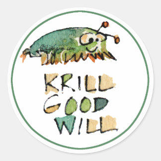 Sticker Rond Krill Good Will Baleine de Noël Enveloppe Sceau