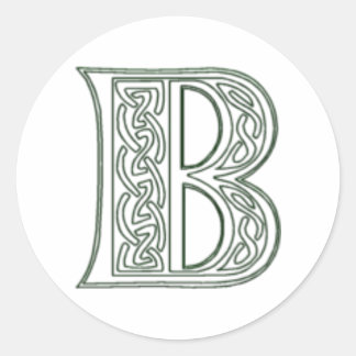 Sticker Rond KRW - B - Sceau de monogramme celtique