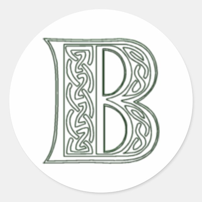 Sticker Rond KRW - B - Sceau de monogramme celtique (Devant)