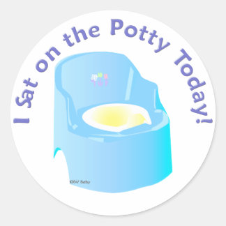 Sticker Rond KRW Blue I Sat sur le Potty Training Reward