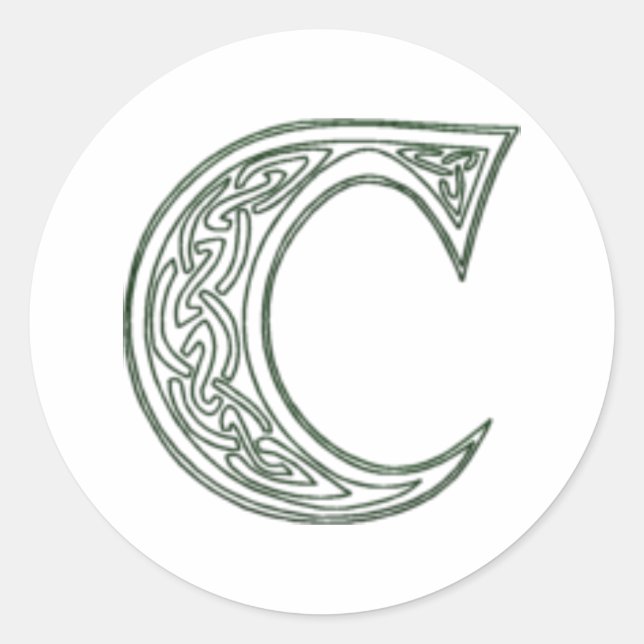 Sticker Rond KRW - C - Sceau de monogramme celtique (Devant)