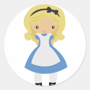 Sticker Rond KRW Cute Alice au pays des merveilles