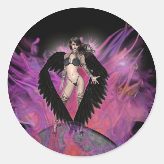 Sticker Rond KRW Dark Angel Gothique (Devant)