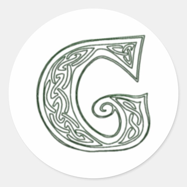 Sticker Rond KRW - G - Sceau de monogramme celtique (Devant)