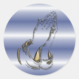 Sticker Rond KRW Prête Mains Bleu 3 pouces