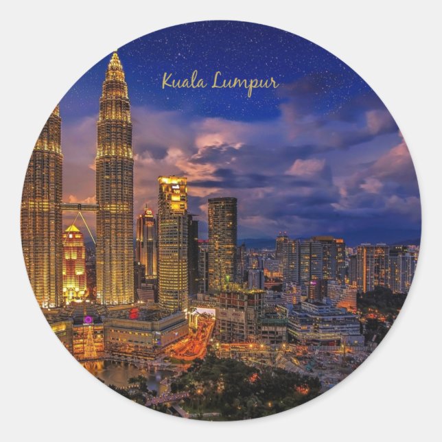 Sticker Rond Kuala Lumpur skyline (Devant)