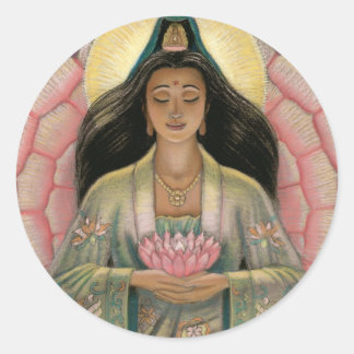 Sticker Rond Kuan Yin déesse de la compassion