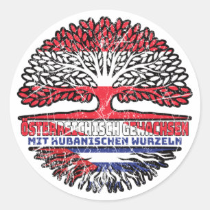 Sticker Rond Kuba Kubanisch Österreichisch Österreich Baum