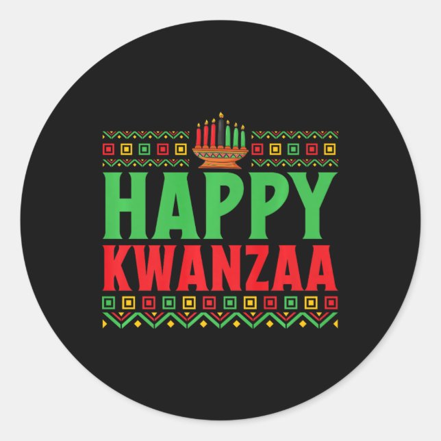 Sticker Rond Kwanzaa - Happy Kwanzaa (Devant)