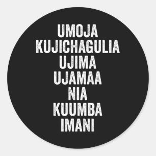 Sticker Rond Kwanzaa - Sept principes