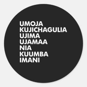 Sticker Rond Kwanzaa - Sept principes
