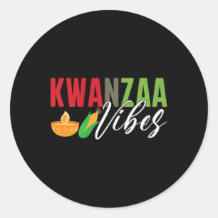 Sticker Rond Kwanzaa Vibes African American Harvest Festival