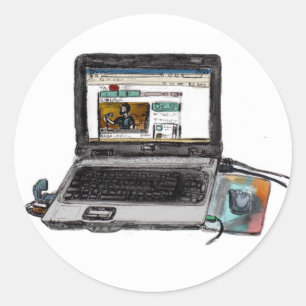 Sticker Rond L est pour ordinateur portable