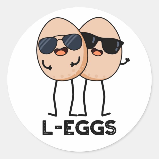 Sticker Rond L-OEufs Funny Egg Pun (Devant)
