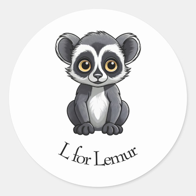Sticker Rond L pour Lemur (Devant)