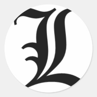 Sticker Rond L-text Ancien anglais