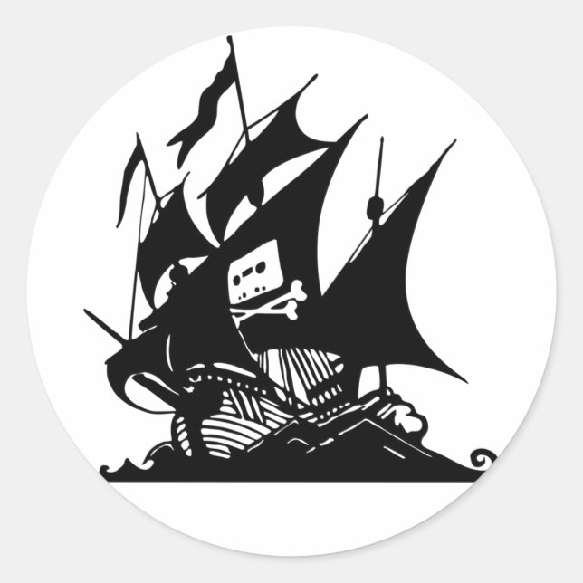 Sticker Rond La baie de Pirate (Devant)