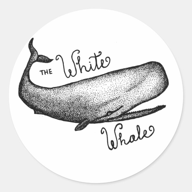 Sticker Rond La baleine blanche (Devant)