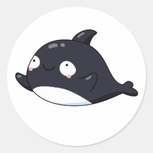 Sticker Rond La Baleine tueuse de Cute Kawaii