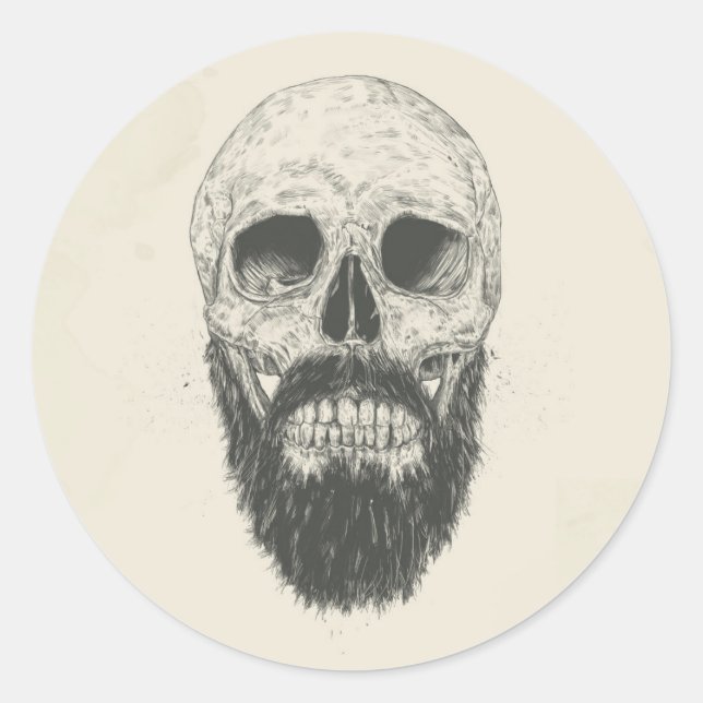 Sticker Rond La barbe n'est pas morte (Devant)