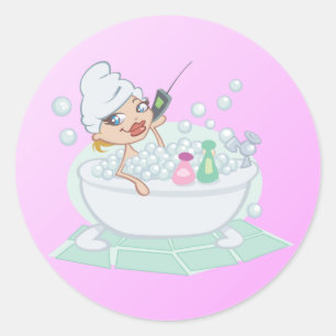 Sticker Rond La beauté dans le bain