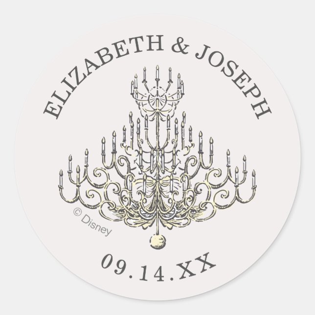 Sticker Rond La beauté et la bête | Fairy Tale Mariage (Devant)