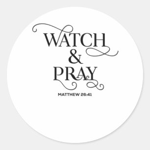 Sticker Rond La Bible Chrétienne Verse Regarder Et Prier