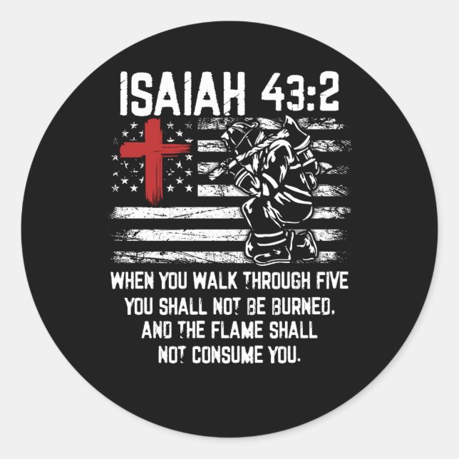 Sticker Rond La Bible De La Croix Rouge Et Le Drapeau Américain (Devant)