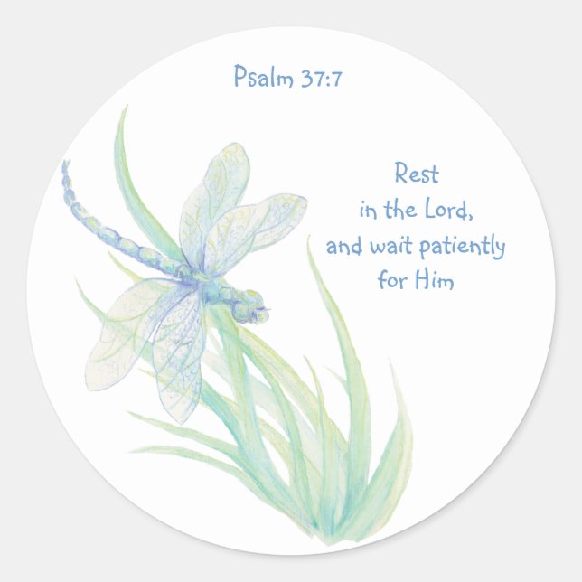 Sticker Rond La Bible Écriture Repose dans le Seigneur Psalm li (Devant)