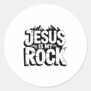 Sticker Rond La Bible Jésus Est Mon Rocher Chrétien