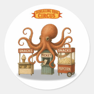 Sticker Rond La cabane de snacks du cirque d'Otto
