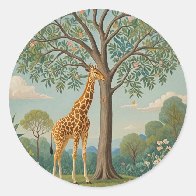 Sticker Rond La canopée de Giraffe (Devant)