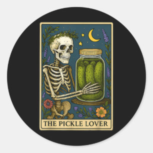 Sticker Rond La carte de tarot de l'amoureux des cornichons Tar