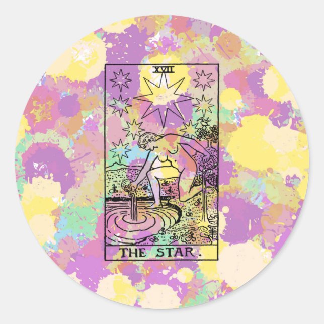 Sticker Rond La carte Star Tarot (Devant)