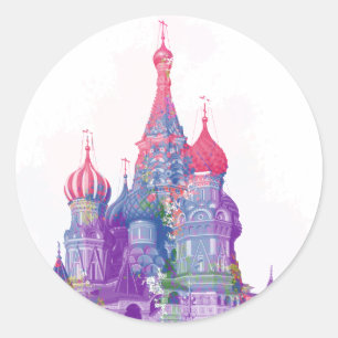 Sticker Rond La cathédrale Moscou de Basil de saint