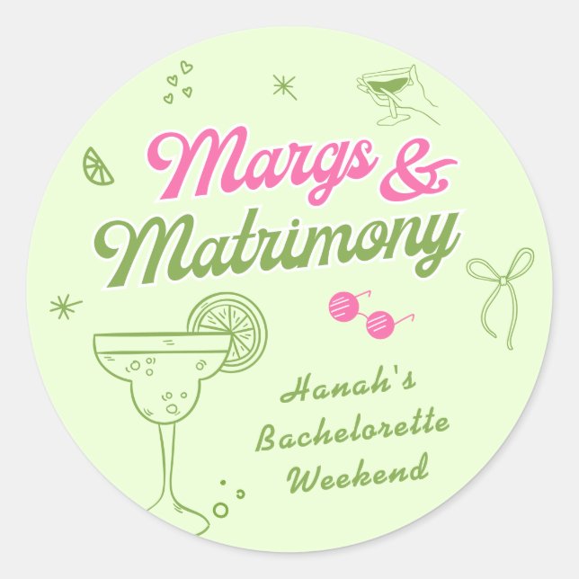Sticker Rond La célibataire : Margs et Matrimoniage (Devant)