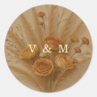 Sticker Rond La chaleur du mariage d'automne