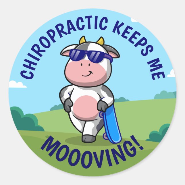 Sticker Rond La chiropratique me maintient en mouvement des enf (Devant)