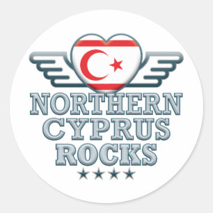 Sticker Rond La Chypre du nord bascule v2
