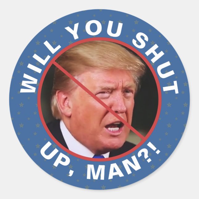 Sticker Rond La Citation De Biden Anti Donald Trump Va-T-Elle F (Devant)