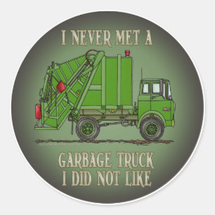 Sticker Rond La citation verte d'opérateur de camion à ordure