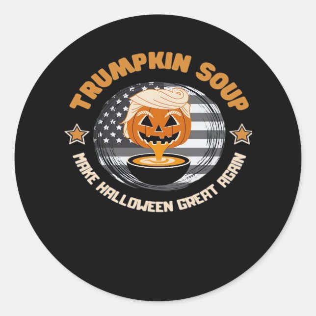 Sticker Rond La citrouille rend l'Halloween grande à nouveau So (Devant)