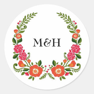 Sticker Rond La collection de Mariages d'été de Bohême